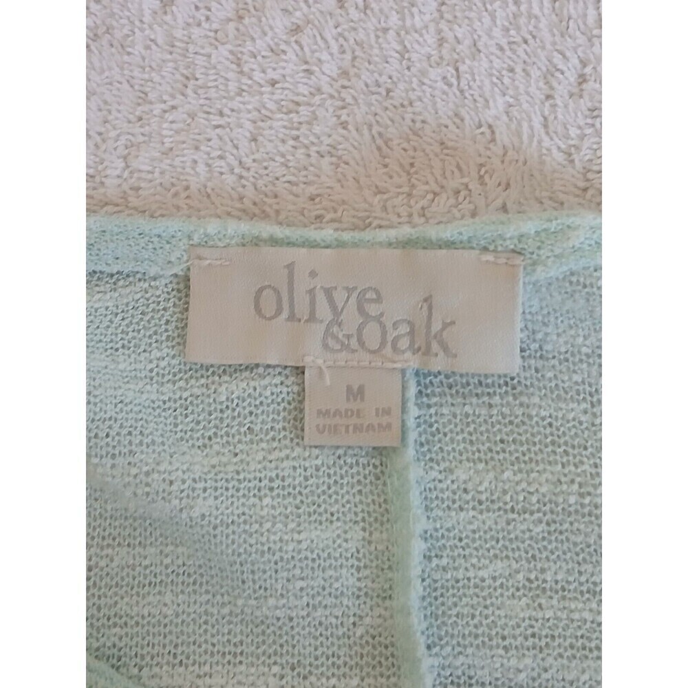 Olive And Oak Womens Tunic 3/4 Sleeve Textured Shirt Size‎ Medium  Aqua/White - Picture 14 of 14